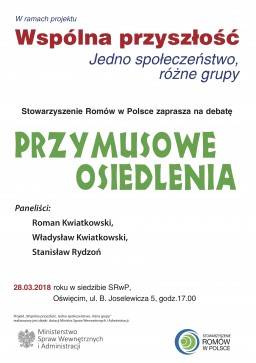 Stowarzyszenie Romw w Polsce zaprasza na debat pt. Przymusowe osiedlenie.