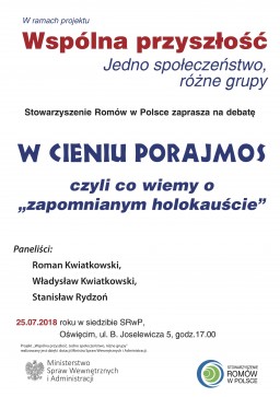  Stowarzyszenie Romów w Polsce zaprasza na debatę pt. W cieniu porajmos , czyli co wiemy o zapomnianym holokauście.